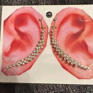 Elegant Gold and Silver Crystal Drop Earrings